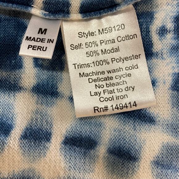 Johnny Was tie dye sweater, ladies Calme medium oversized pima cotton modal knit - Picture 6 of 8